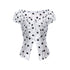 YOSHUYUKI_Polka_Dot_Puff_Sleeve_V-neck_Cinched_Waist_Women&