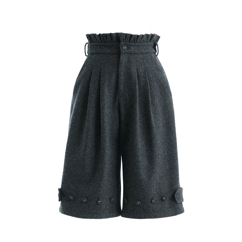 YOSHUYUKI_Premium_Wool_Blend_Vintage_Straight_Leg_Natural_Waist_Pleated_Unisex_Gray_Pants_MISSTT
