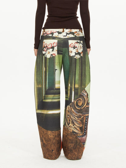 YOSHUYUKI Print Color Block Curved Blade Women&