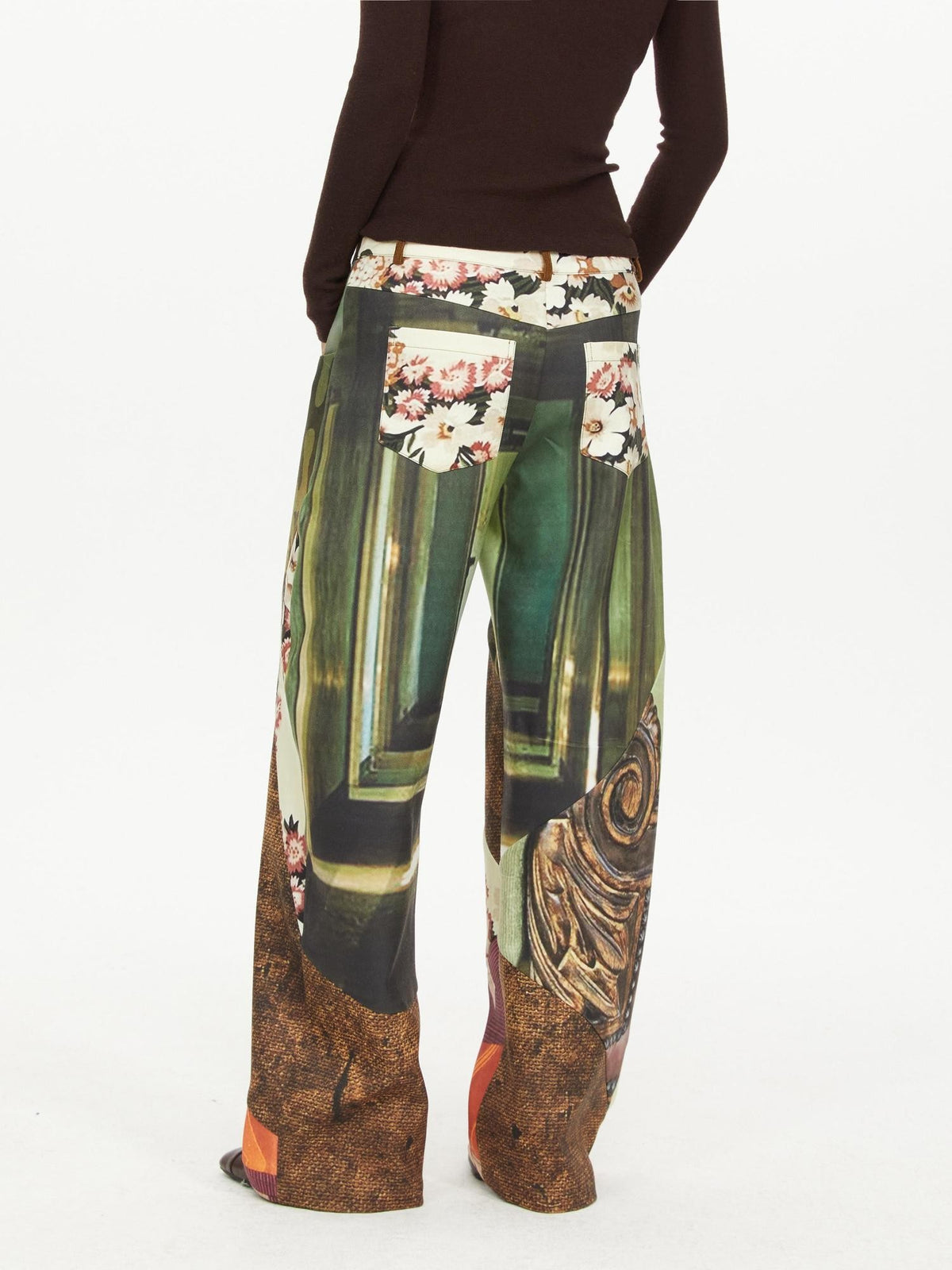 YOSHUYUKI Print Color Block Curved Blade Women&