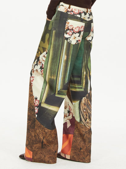 YOSHUYUKI Print Color Block Curved Blade Women&