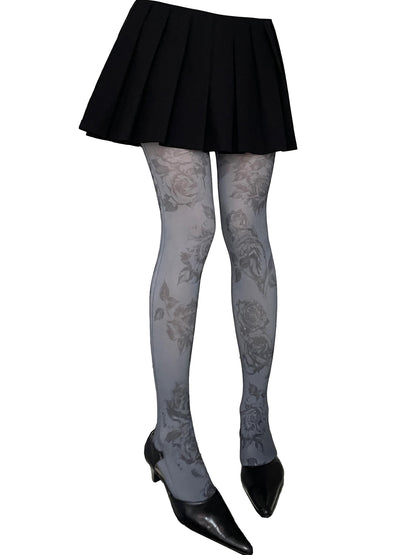 YOSHUYUKI Print Tights With Contrast Crotch Design