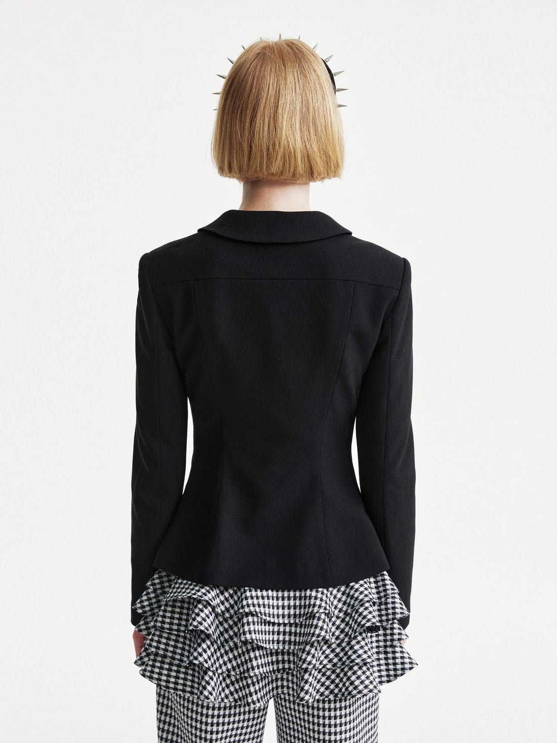 Punk Rhinestone Waist Black Blazer