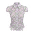 YOSHUYUKI_Purple_Green_Plaid_Ruched_Puff_Lapel_Fitted_Women&