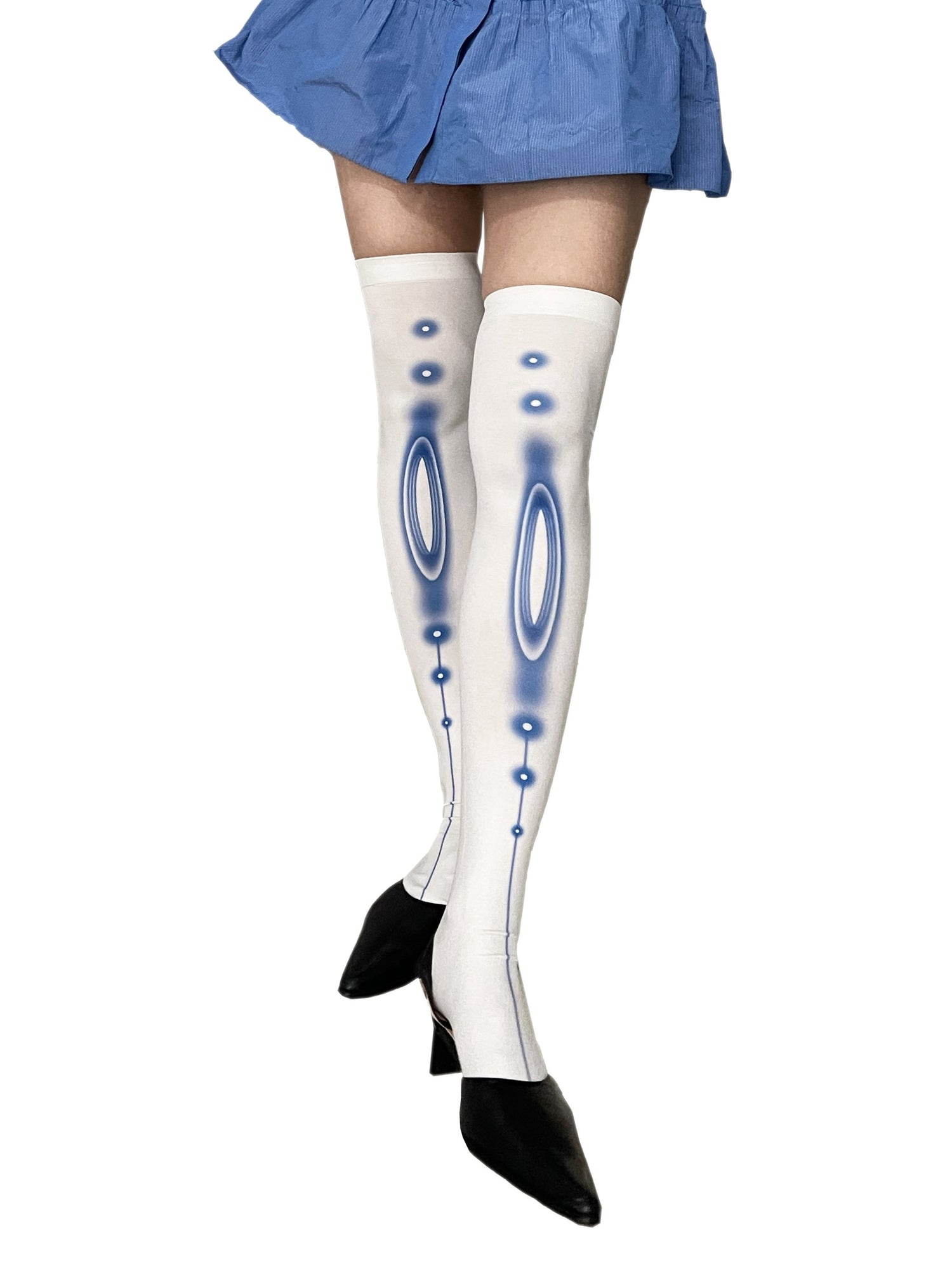YOSHUYUKI_Retro_Printed_Sheer_60d_Stretch_Mid_Calf_Women&