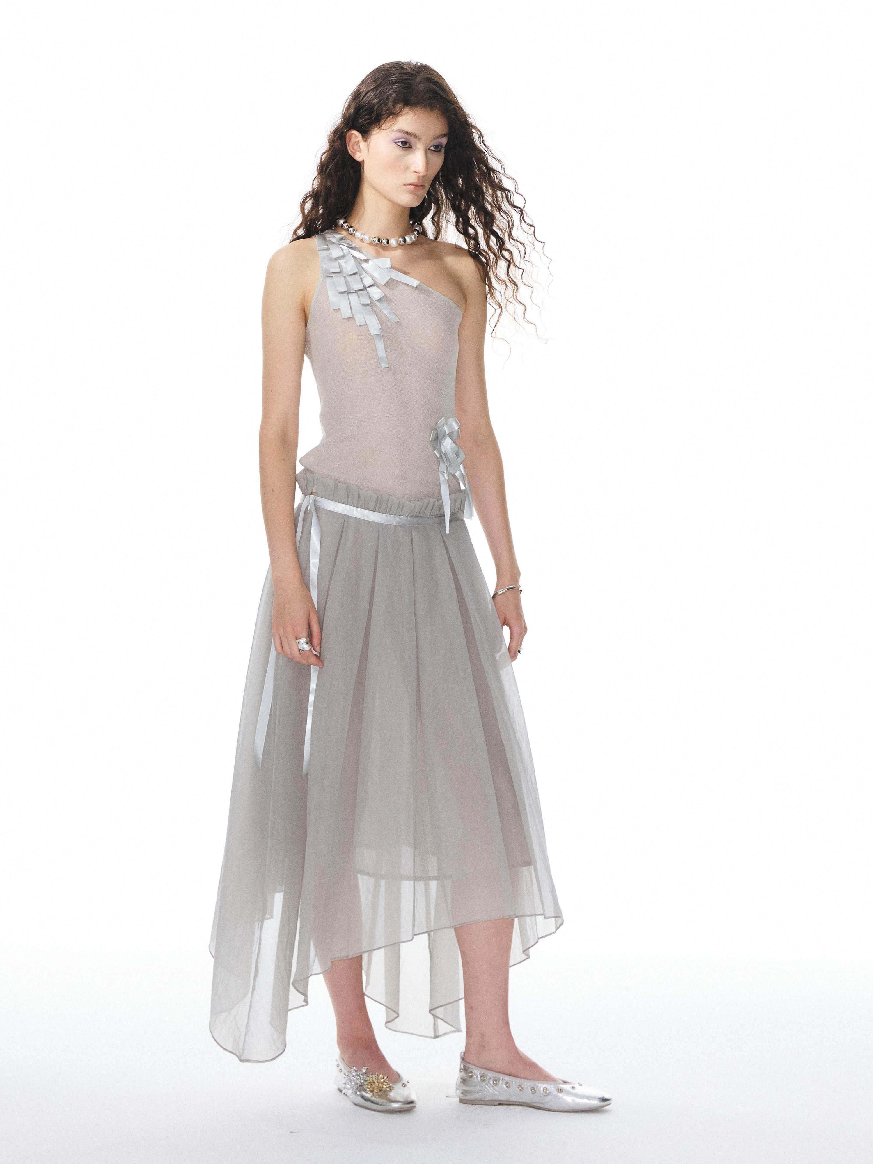 YOSHUYUKI_Ribbon_Flower_Knit_One_Shoulder_Women&