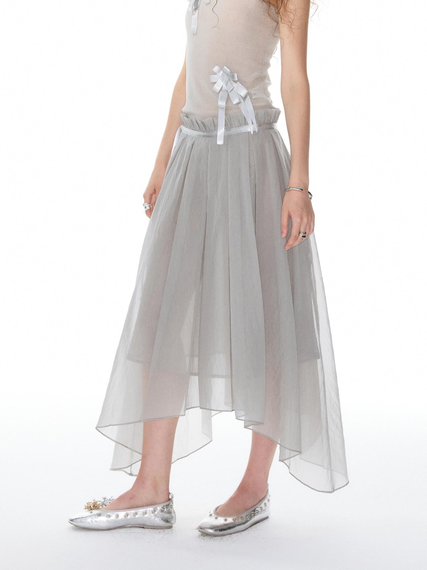 YOSHUYUKI Ribbon Flower Knit One Shoulder Women&