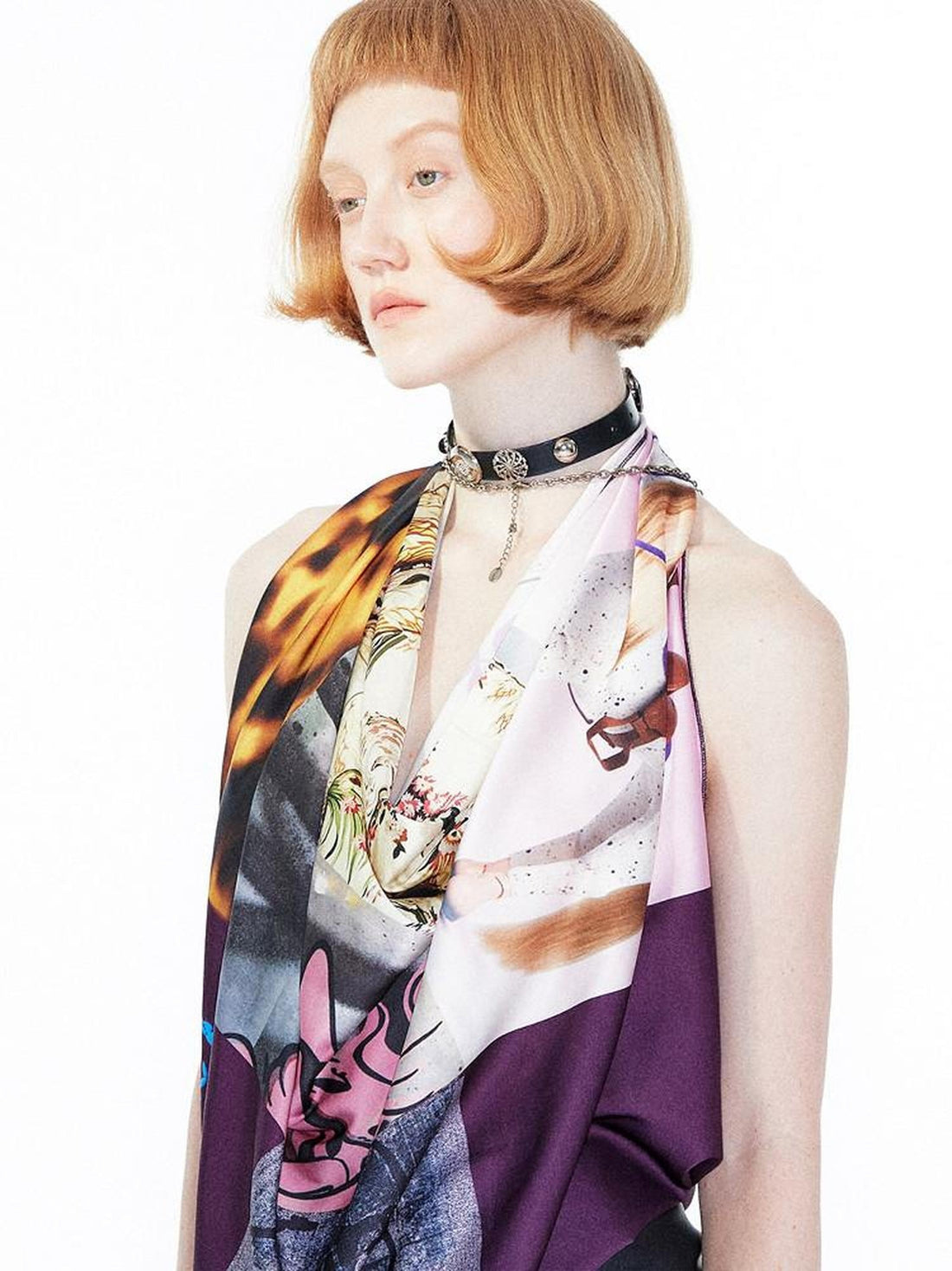 YOSHUYUKI Silk Decorative European Rectangular Shawl Women Floral Patchwork Accessories