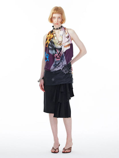 YOSHUYUKI Silk Decorative European Rectangular Shawl Women Floral Patchwork Accessories-3