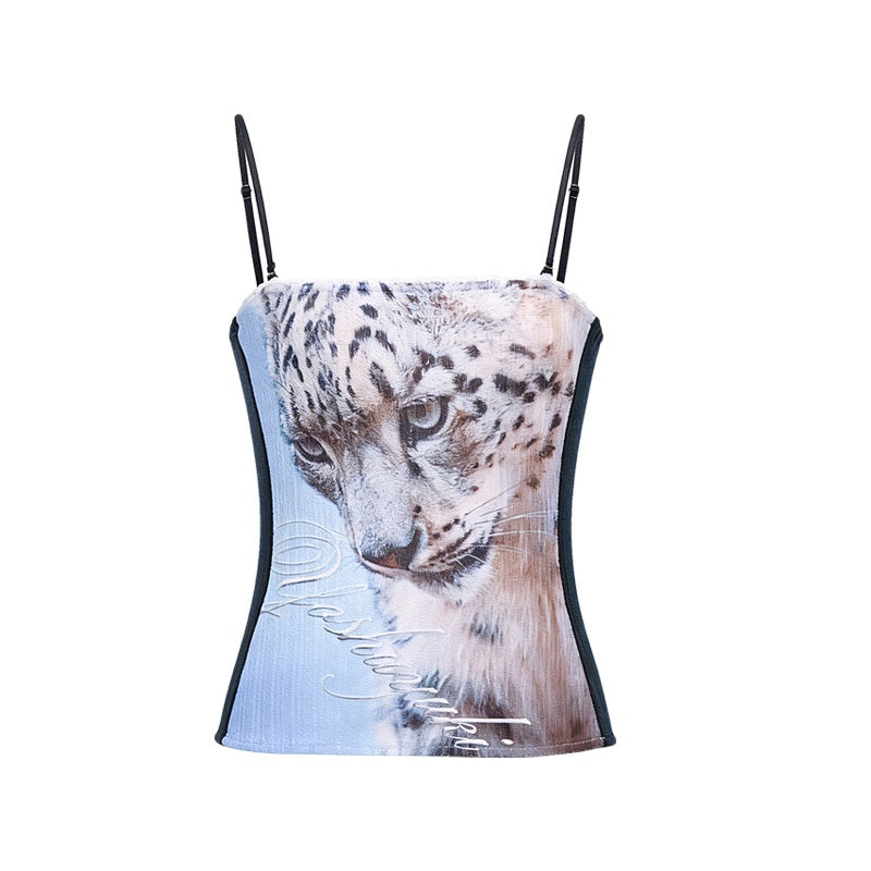 YOSHUYUKI_Sky_Blue_Animal_Print_Elastic_Bandeau_Convertible_Women&