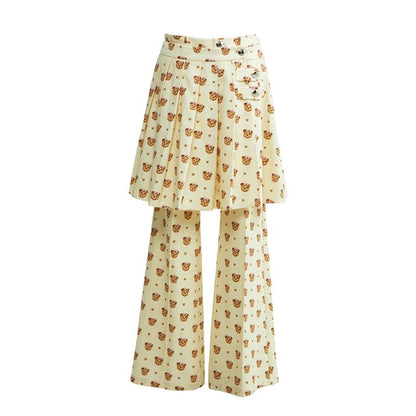 YOSHUYUKI_Soft_Cotton_Lyocell_Pleated_Natural_Waist_Girls_Bear_Print_Casual_Pants_MISSTT