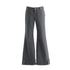 YOSHUYUKI_Soft_Stretch_Casual_Flared_Mid_Rise_Women_Polyester_Blend_Gray_Khaki_Pants_MISSTT
