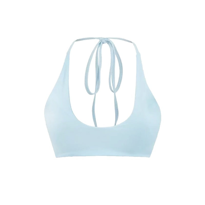 YOSHUYUKI_Solid_Color_Halter_Neck_Padded_Full_Cup_No_Underwire_Women&