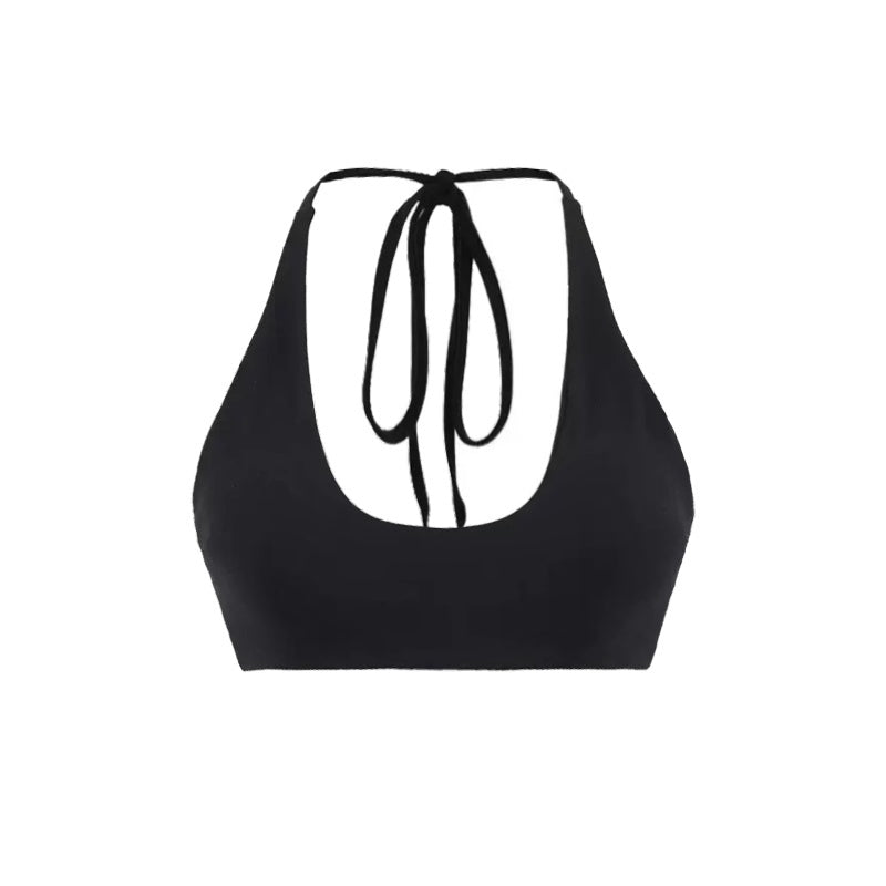 YOSHUYUKI_Solid_Color_Halter_Neck_Padded_Full_Cup_No_Underwire_Women&
