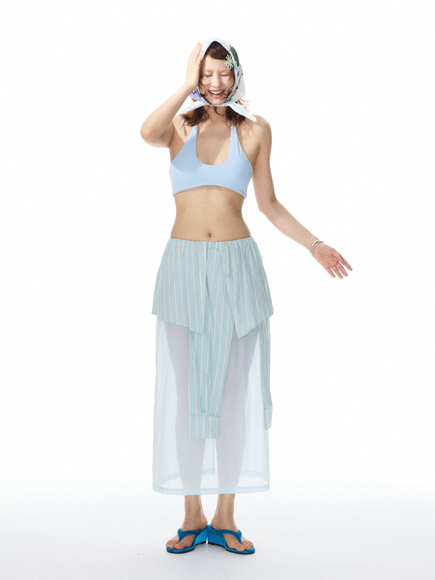 YOSHUYUKI Solid Color Halter Neck Padded Full Cup No Underwire Women&