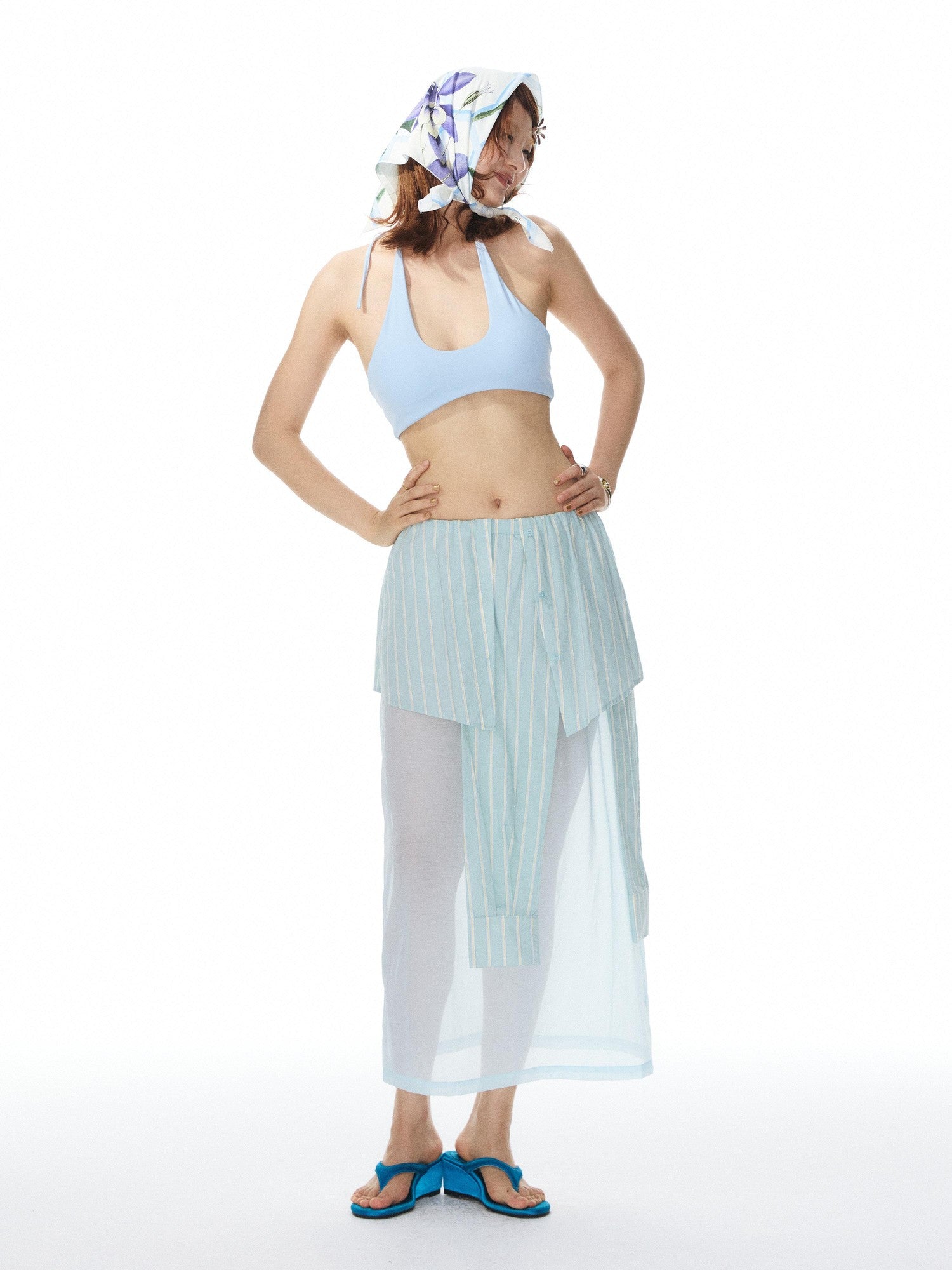 YOSHUYUKI Solid Color Halter Neck Padded Full Cup No Underwire Women&