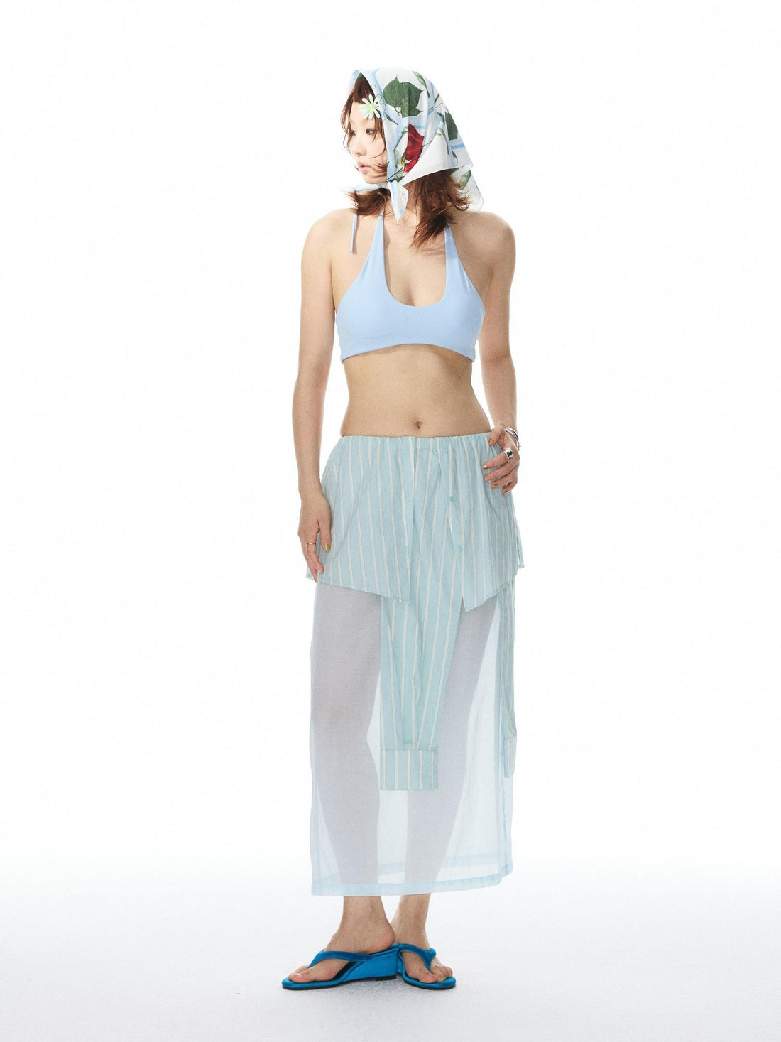 YOSHUYUKI Solid Color Halter Neck Padded Full Cup No Underwire Women&