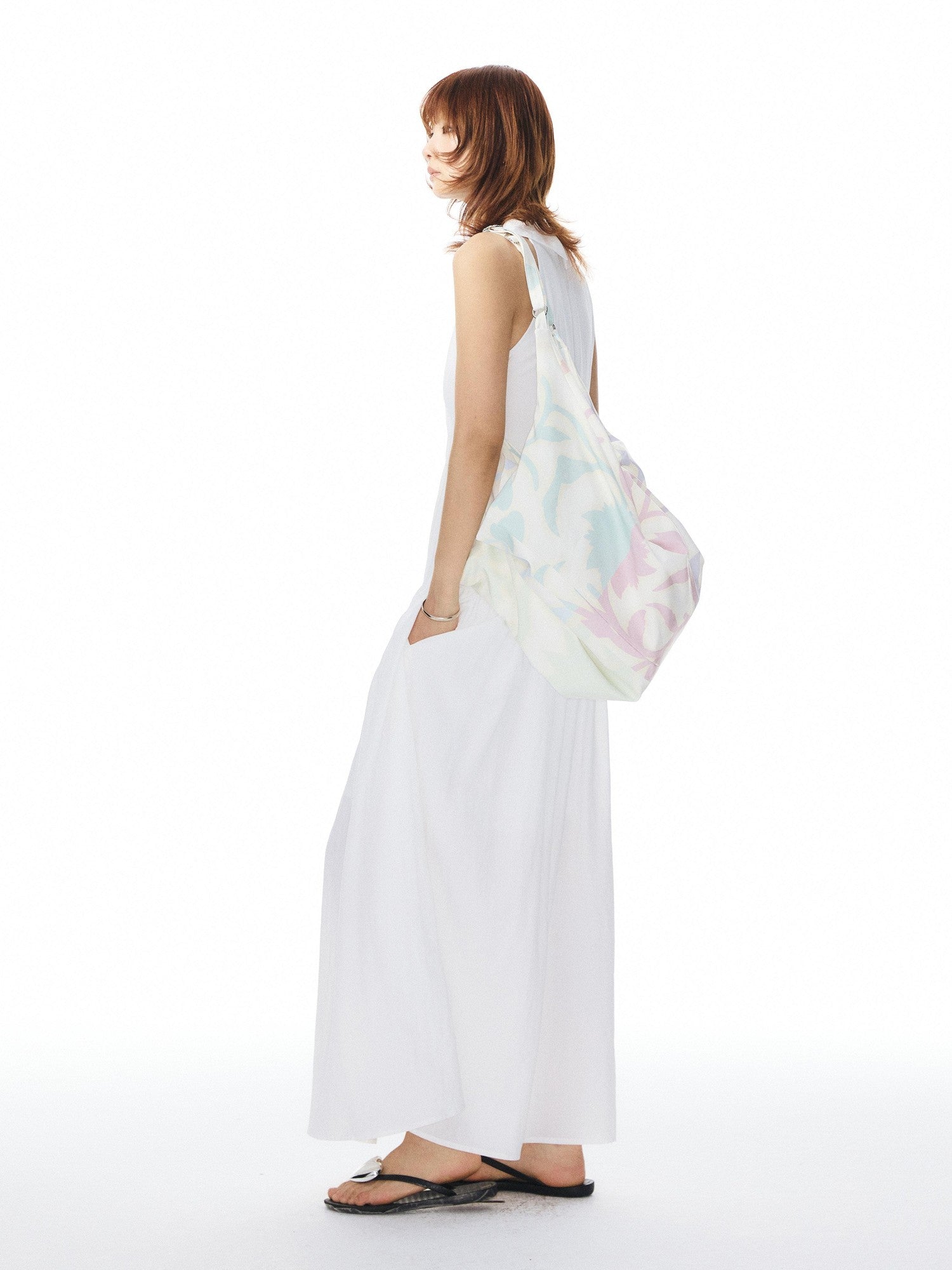 YOSHUYUKI Square Abstract Polka Dot Print Convertible Tote Women&