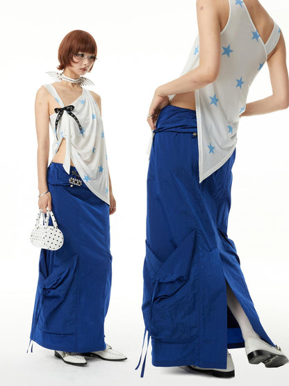 YOSHUYUKI Straight Leg Utility Skirt With Side Pockets