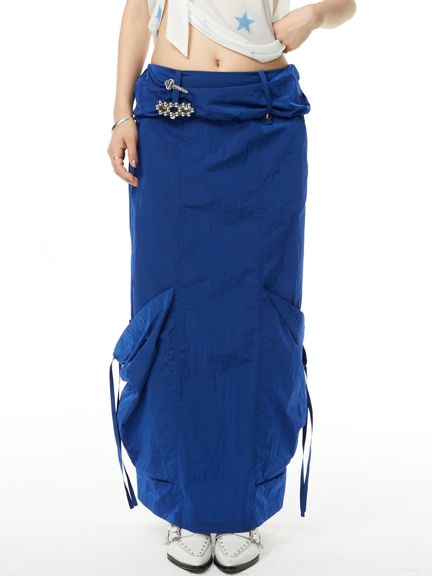 YOSHUYUKI Straight Leg Utility Skirt With Side Pockets