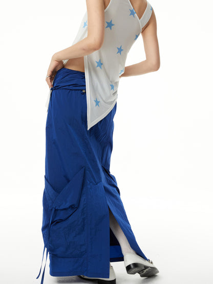 YOSHUYUKI Straight Leg Utility Skirt With Side Pockets