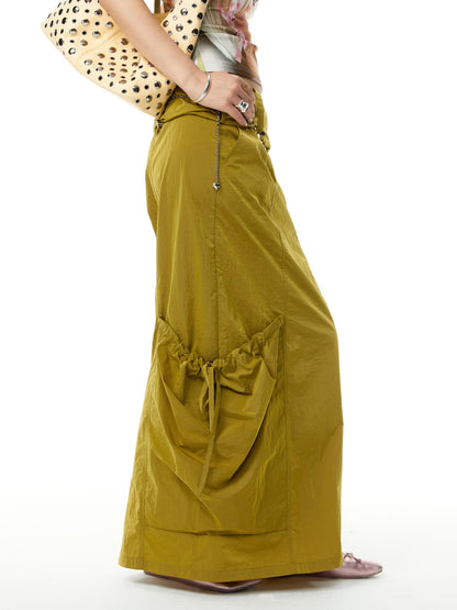 YOSHUYUKI Straight Leg Utility Skirt With Side Pockets