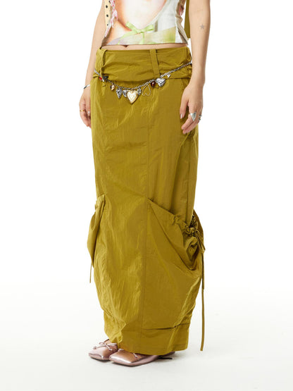 YOSHUYUKI Straight Leg Utility Skirt With Side Pockets