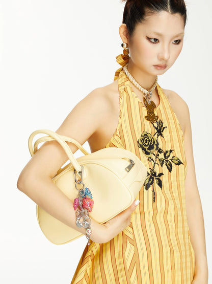 Strawberry Bow Metal Ornament