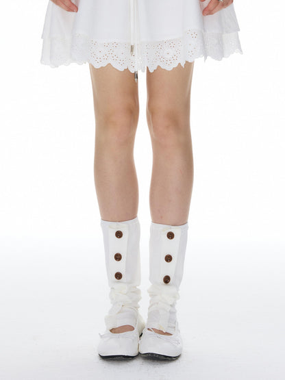 YOSHUYUKI Two Tone Stacked Button Detail Knitted Women&