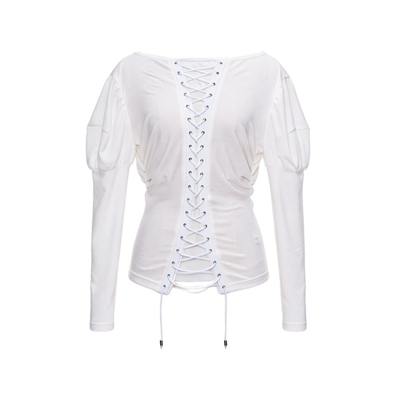 YOSHUYUKI_Vintage_Court_Lace_Up_Bardot_Women&