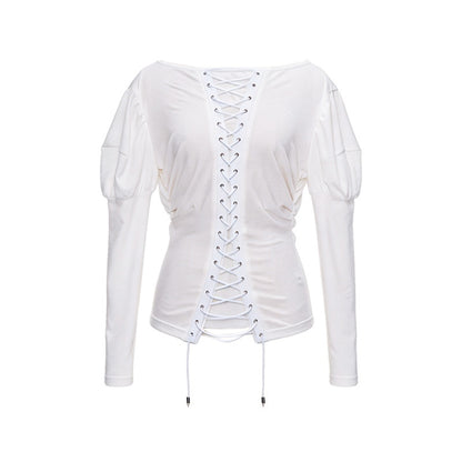 YOSHUYUKI_Vintage_Court_Lace_Up_Bardot_Women&