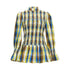 YOSHUYUKI_Vintage_Plaid_Shirred_Ruffle_Trim_Contrast_Long_Sleeve_Women&