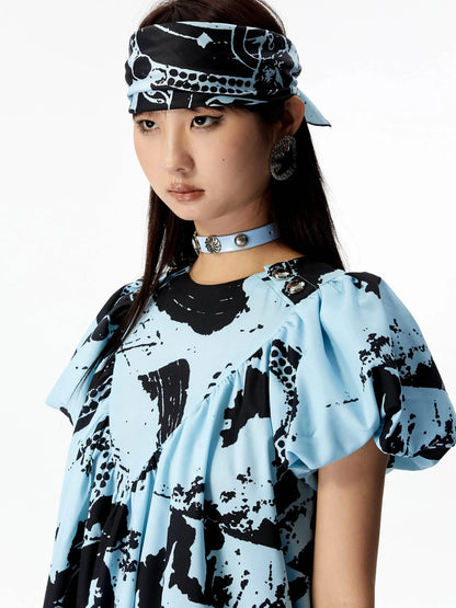 Vintage Punk Blue Leather Collar Choker with Studs