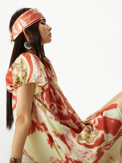YOSHUYUKI Vitamin D Floral Print Relaxed Fit Dress