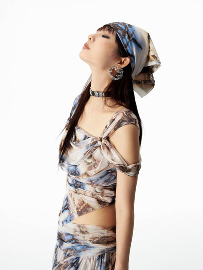 YOSHUYUKI Vitamin D Floral Print Relaxed Fit Dress