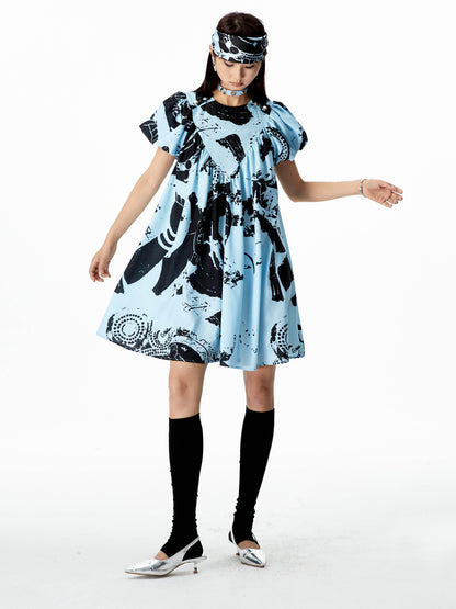 YOSHUYUKI Vitamin D Floral Print Relaxed Fit Dress