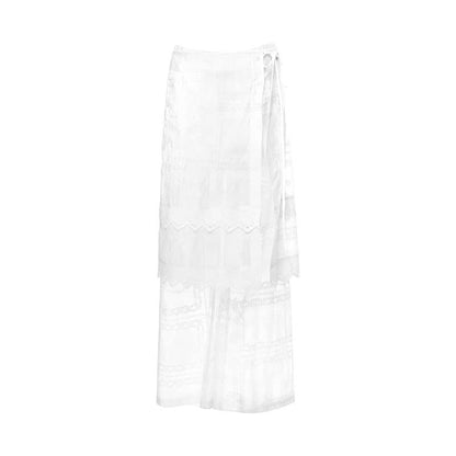 YOSHUYUKI_White_Jacquard_Spliced_Lace_Trim_Women&