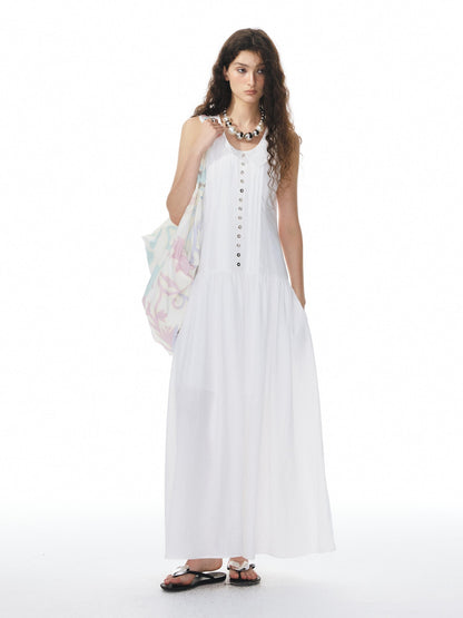 YOSHUYUKI White Low Neck Raglan Tank A Line Women&