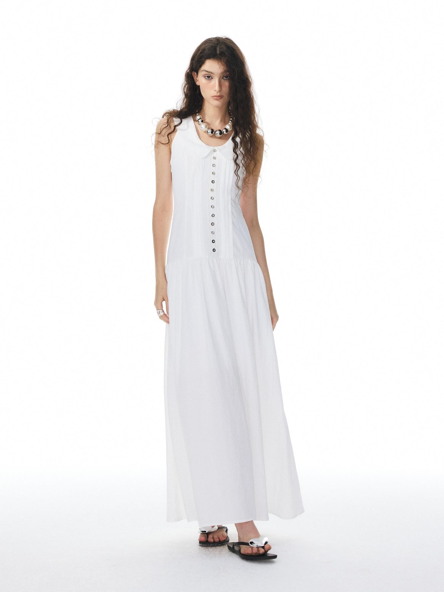YOSHUYUKI White Low Neck Raglan Tank A Line Women&