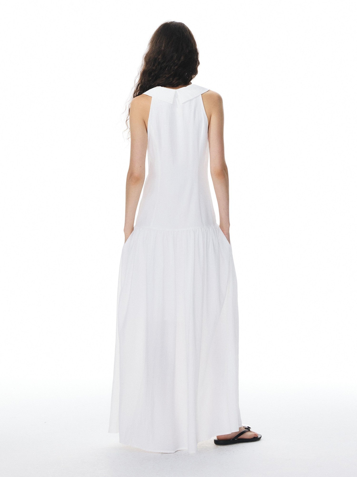 YOSHUYUKI White Low Neck Raglan Tank A Line Women&