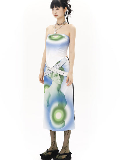 YOSHUYUKI Y2K Floral Print Scarf Retro Silk Square Head Wrap