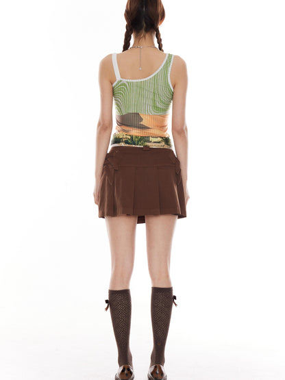 YOSHUYUKI Y2k Stripe Jacquard Slim Fit Vintage Vest