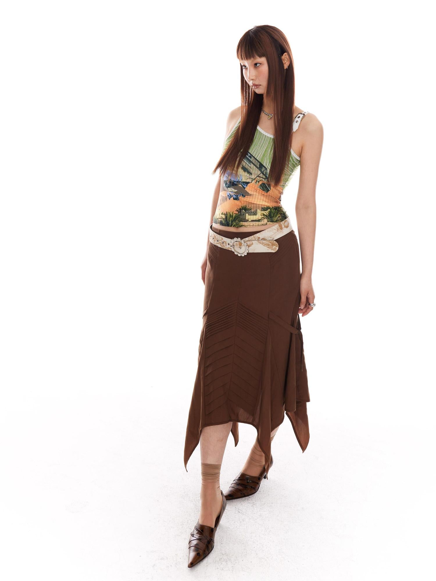YOSHUYUKI Y2k Stripe Jacquard Slim Fit Vintage Vest