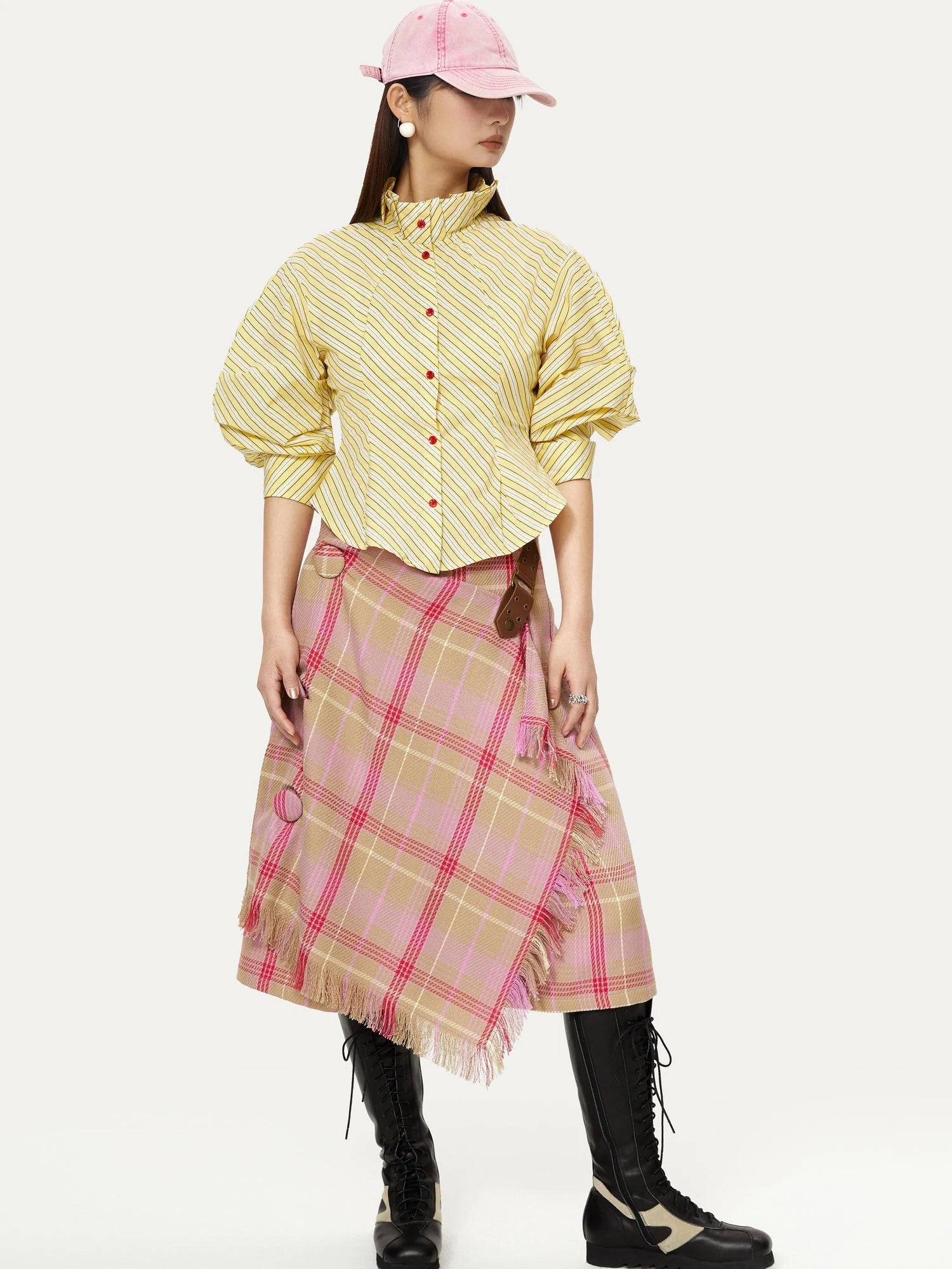 Yellow Stripe Vintage Luff Puff Short Sleeve Shirt