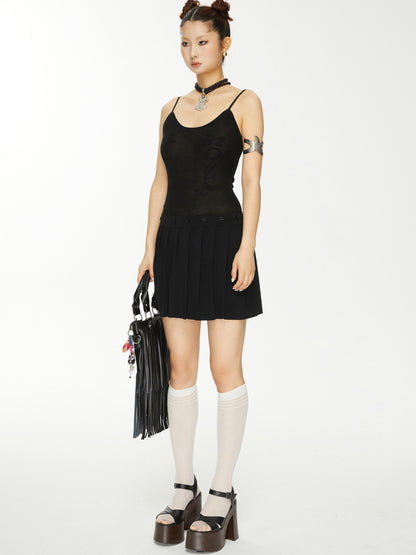 YOSHUYUKI Yoshuyuki Jacquard Slip Dress Convertible Knit Gown Black White
