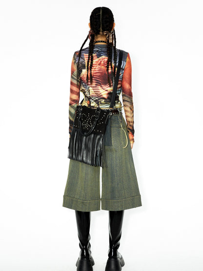 YOSHUYUKI Yoshuyuki Original Autumn Winter Studded Pattern Washed Jeans