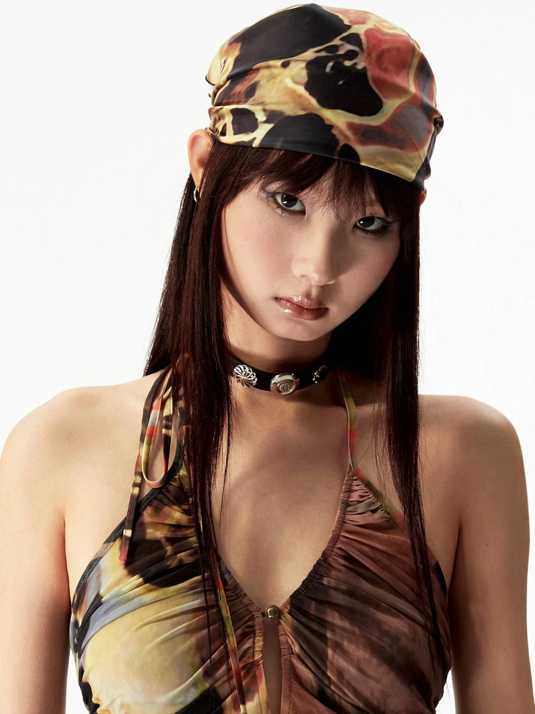 Vintage Millennium Dunhuang Print Scarf