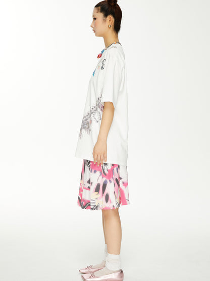 YOSHUYUKI s Strawberry Bow Print Oversized T Shirt