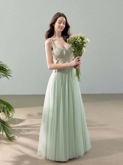 YZZI HE 3d Floral Tulle Splice Lace V-neck Women&
