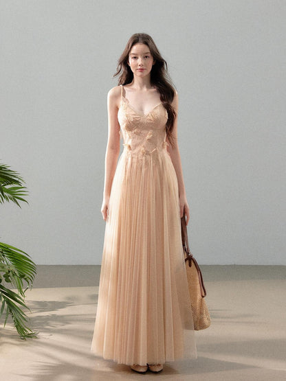 YZZI HE 3d Floral Tulle Splice Lace V-neck Women&